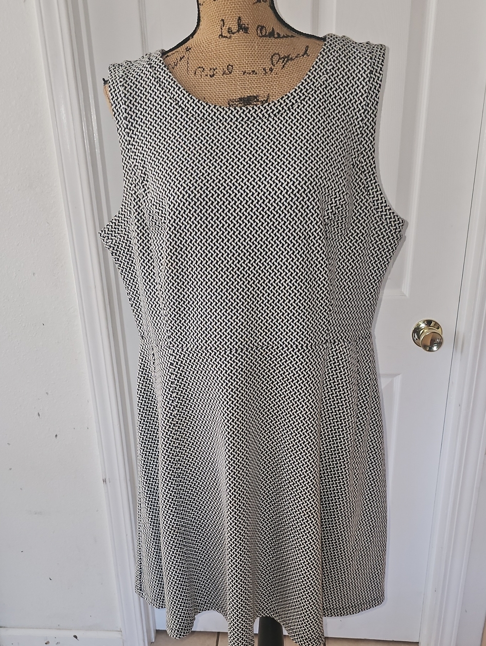 Merona Black and White Textured Midi Dress